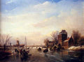 Spohler Jan Jacob Skaters On A Frozen River A4 Photo Print