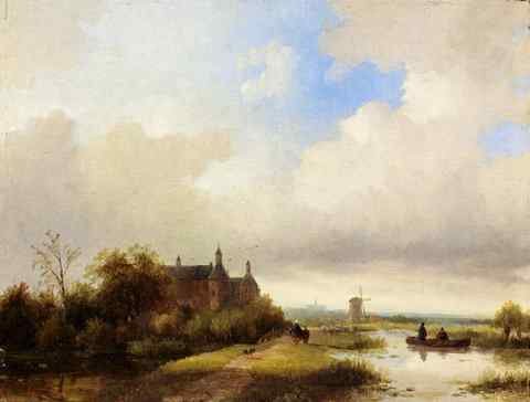 Spohler Jan Jacob Travellers On A Path Haarlem In The Distance A4 Photo Print