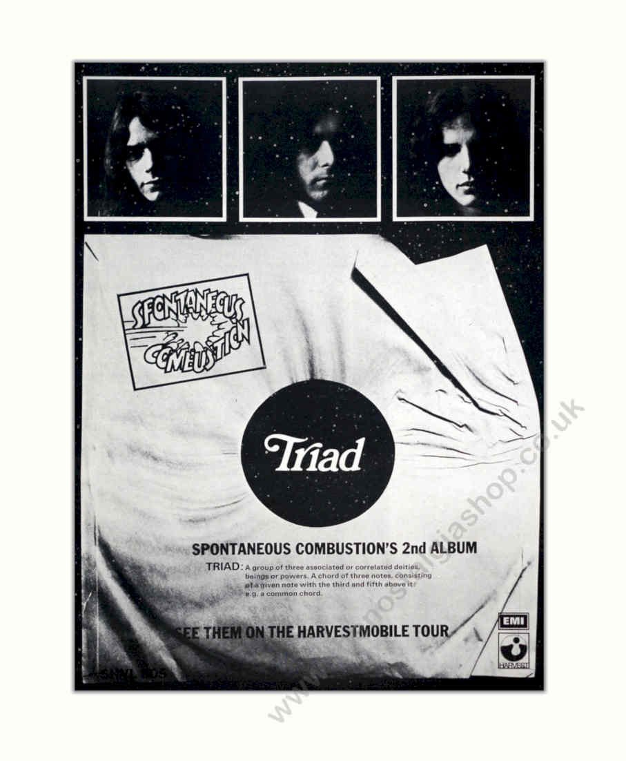 Spontaneous Combustion Triad Vintage Retro Advert Poster A4 Photo Print