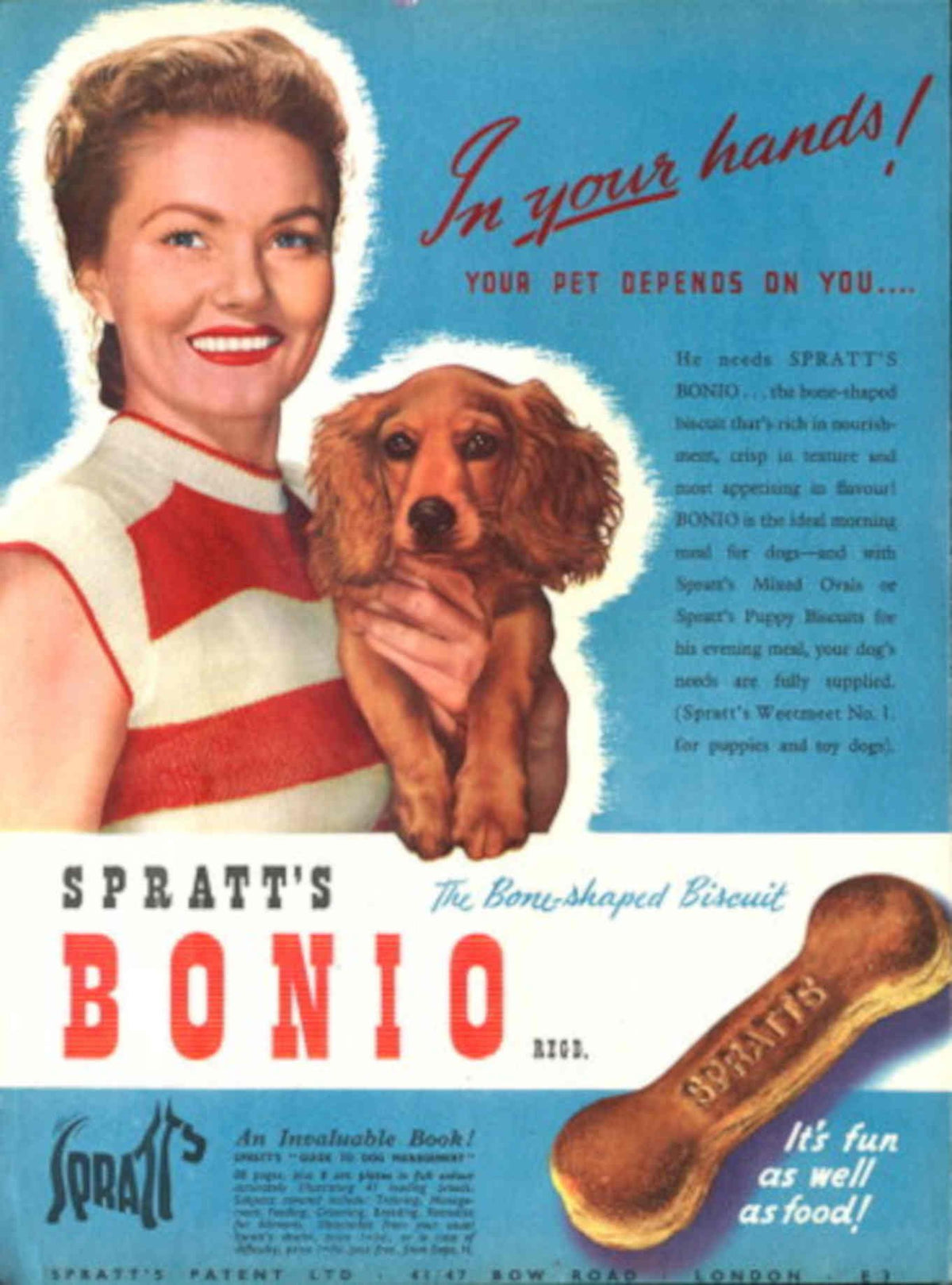 Spratts Bonio Puppy 1950s Vintage Retro Advert Poster