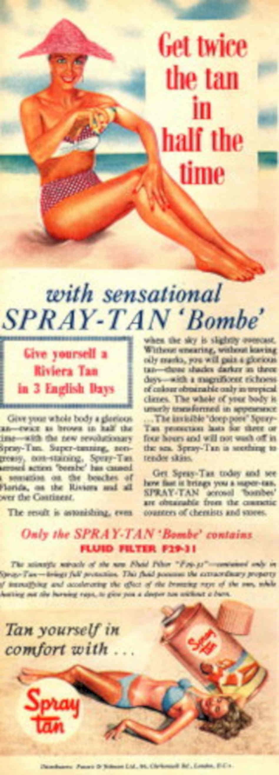 Spray Tan Bombe 1 1950s Vintage Retro Advert Poster