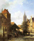 Springer Cornelis Figures In A Street In Delft A4 Photo Print