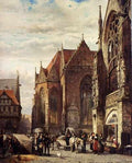 Springer Cornelis Many Figures On The Market Square In Front Of The Martinikirche Braunschweig A4 Photo Print