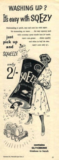 Squezy Dish Soap 1950s Vintage Retro Advert Poster