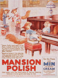 Squirrel Piano Polish 1930s Vintage Retro Advert Poster