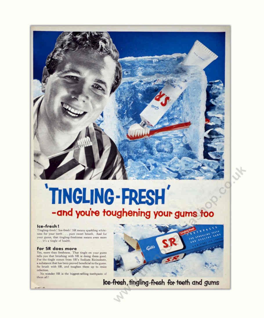 Sr Toothpaste Ice Vintage Retro Advert Poster A4 Photo Print