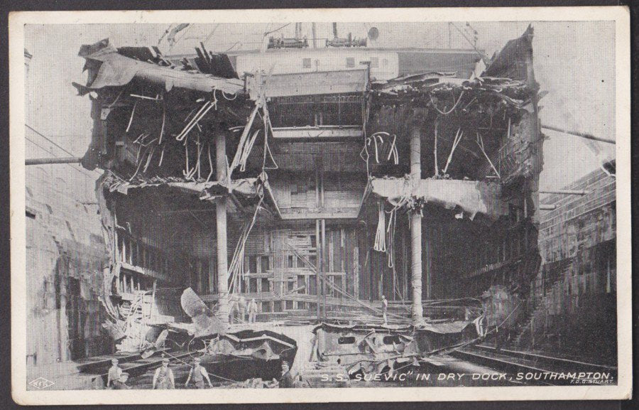 Ss Suevic In Dry Dock 1907 Damage Vintage A4 Photo Print