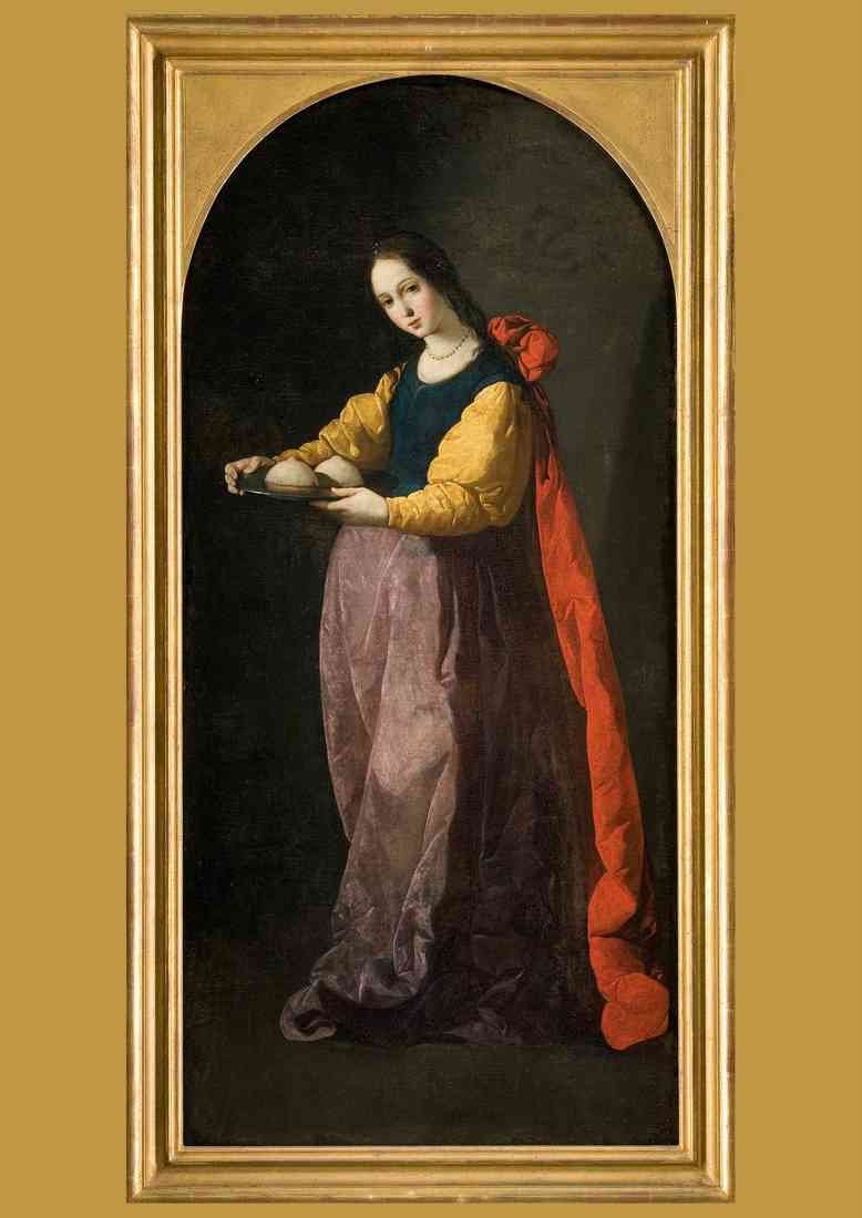 St Agatha by Francisco de Zurbaran 2 A4 Photo Print