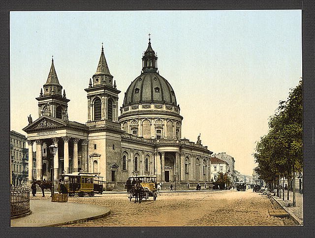 St Alexanders Church Warsaw Vintage A4 Photo Print