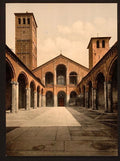 St Ambrosius Church Milan Vintage A4 Photo Print