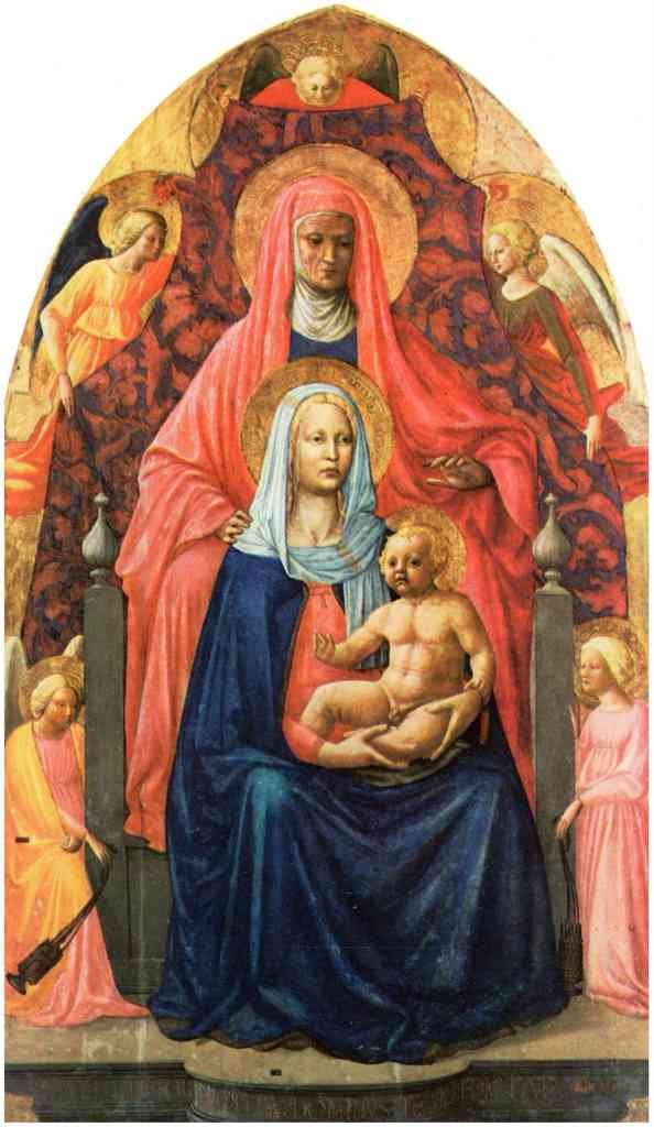 St Anna Mary With Child And Five Angels Masaccio A4 Photo Print