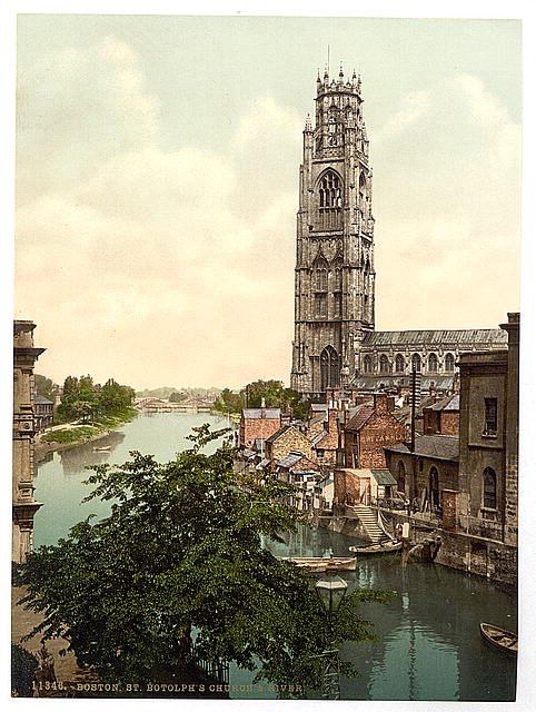 St Botolphs Church and river Boston Vintage A4 Photo Print