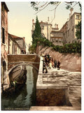 St Christopher Canal Venice Vintage A4 Photo Print