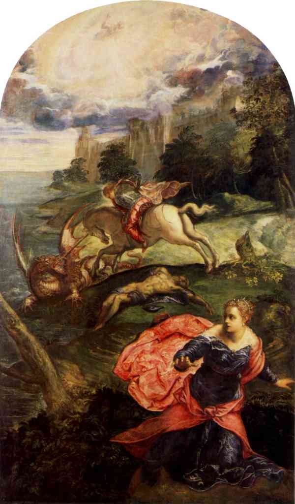 St George And The Dragon Tintoretto A4 Photo Print
