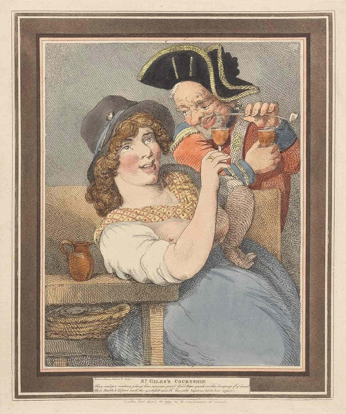 St Giles Courtship GB Cartoon Vintage Retro Advert Poster