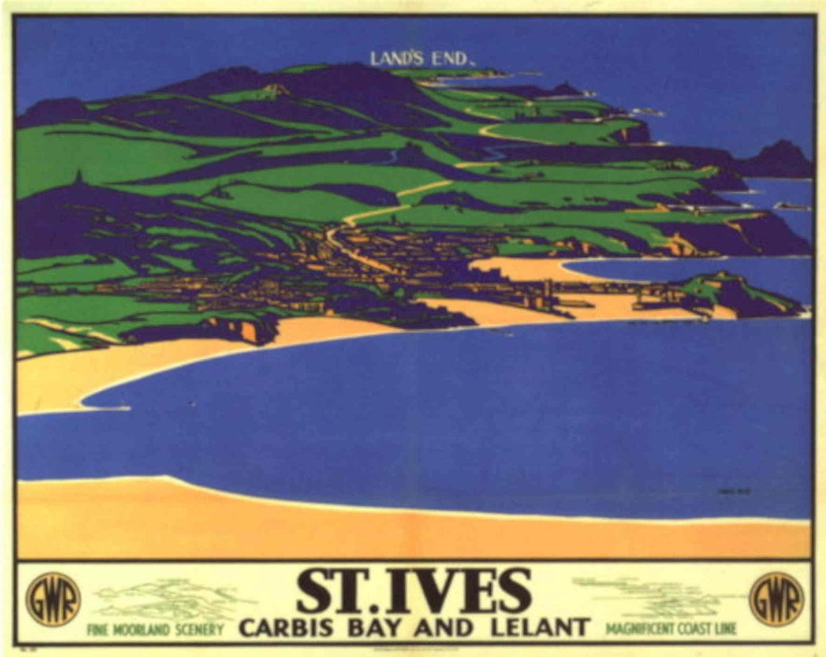 St Ives Carbis 1930s Vintage Retro Advert Poster