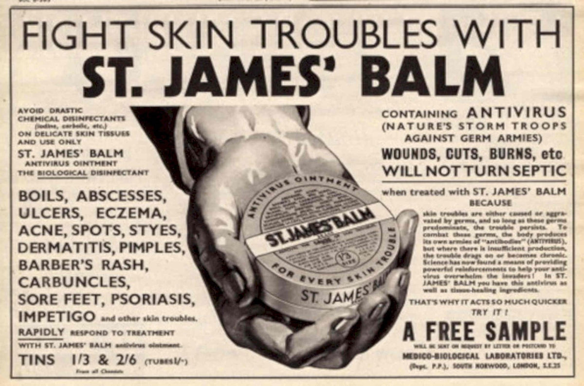St James Balm 1930s Vintage Retro Advert Poster