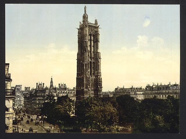 St James tower Paris Vintage A4 Photo Print