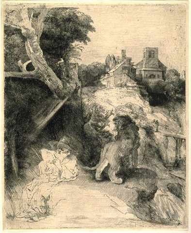St Jerome Reading In An Italian Landscape Sil A4 Photo Print