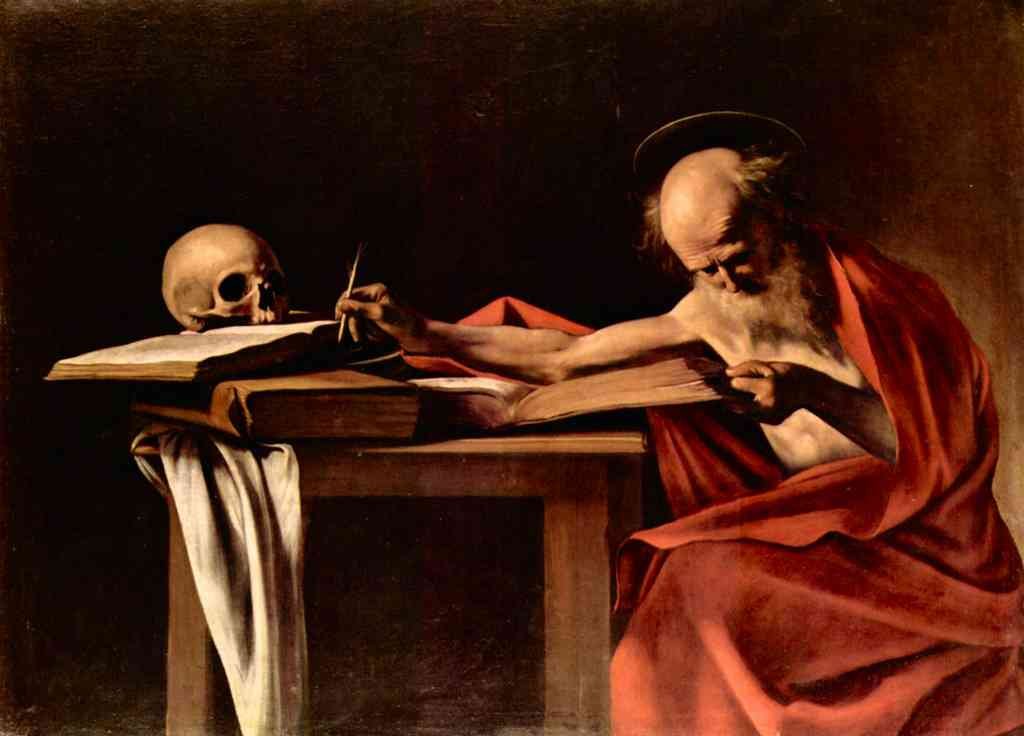 St Jerome While Writing Caravaggio A4 Photo Print