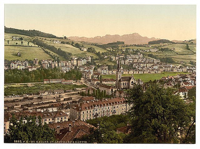 St Leonard and the Santes St Gall Vintage A4 Photo Print