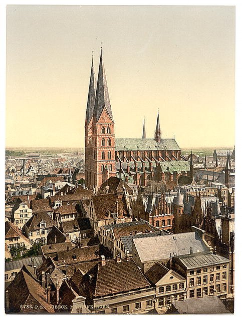 St Marys Lubeck Vintage A4 Photo Print