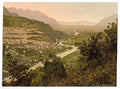 St Maurice general view Valais Alps of Vintage A4 Photo Print