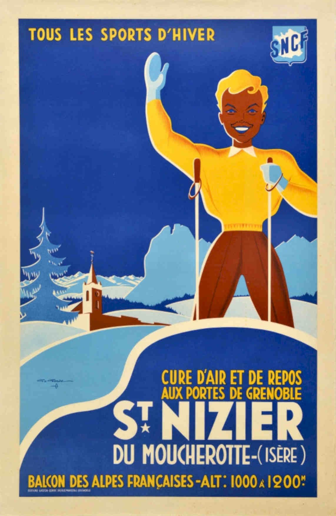 St Nizier Ski Vintage Retro Advert Poster A4 Photo Print