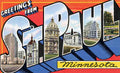 St Paul Luggage Label Vintage A4 Photo Print
