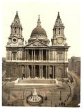 St Pauls Cathedral West Front London Vintage A4 Photo Print