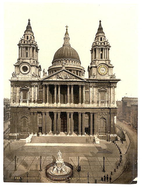 St Pauls Cathedral West Front London Vintage A4 Photo Print