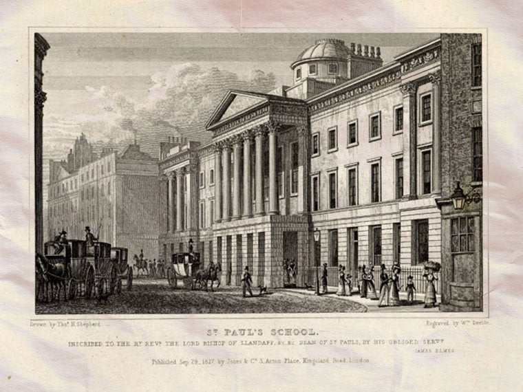 St Pauls School London England 1827 Vintage A4 Photo Print