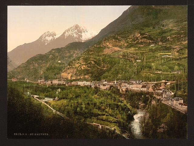 St Sauveur Pyrenees Vintage A4 Photo Print