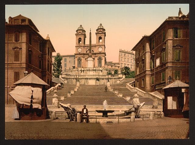 St Trinita dei Monti Rome Vintage A4 Photo Print