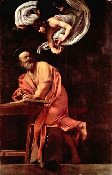 St. Matthew and the Angel by Caravaggio A4 Photo Print