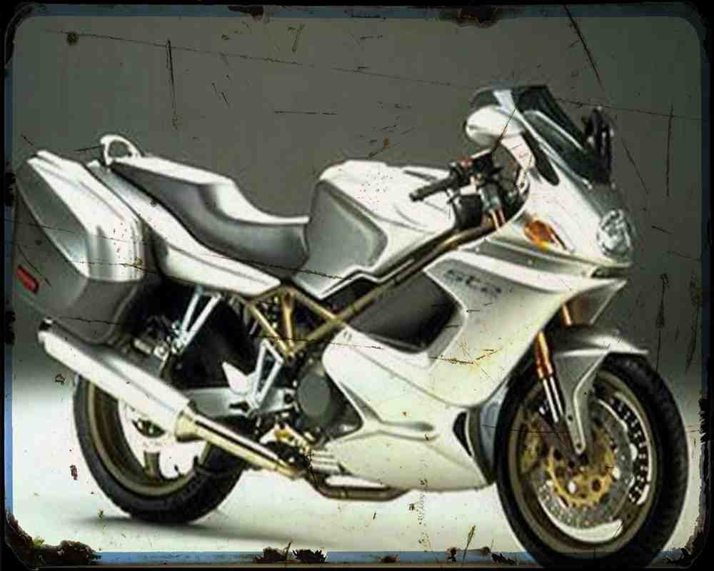 St2 A4 Photo Print Motorbike Vintage Aged
