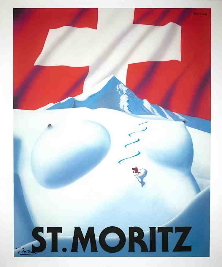 StMoritz Vintage Advert A4 Photo Print