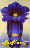 StMoritzBluFlower Advert A4 Photo Print