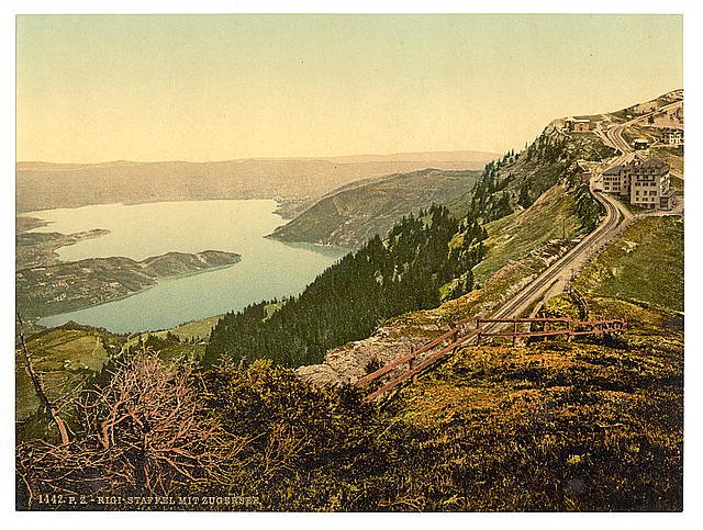 Staffel and Zug Lake Rigi Vintage A4 Photo Print