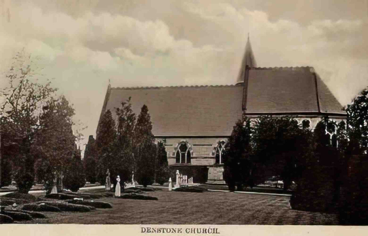 Staffordshire Denstone Church Vintage A4 Photo Print
