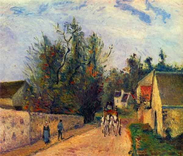 Stagecoach after Ennery by Pissarro Impressionism A4 Photo Print