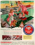 Stainless Steel Kitchen 1930s Vintage Retro Advert Poster