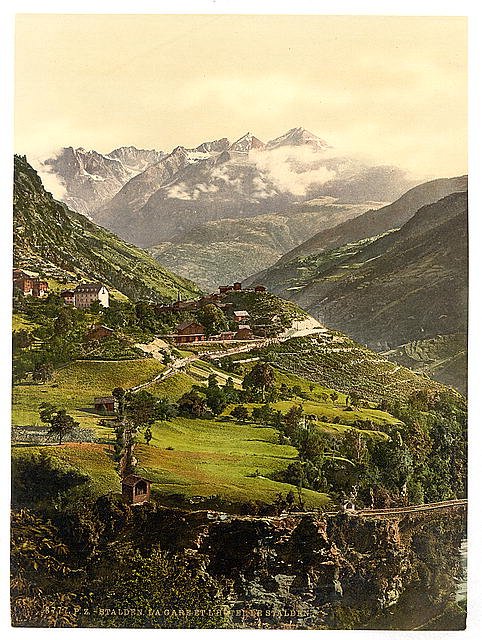 Stalden Valais Alps of Vintage A4 Photo Print