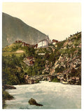 Stalden general view Valais Alps of Vintage A4 Photo Print