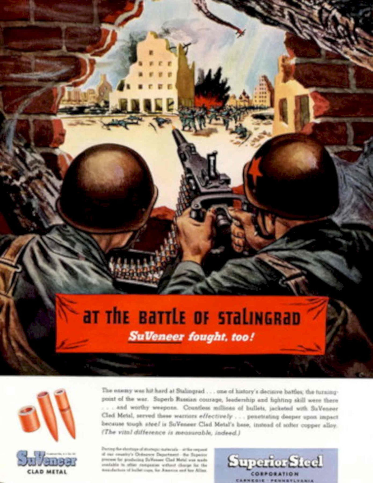 Stalingrad Garand Soldiers 1940s Vintage Retro Advert Poster