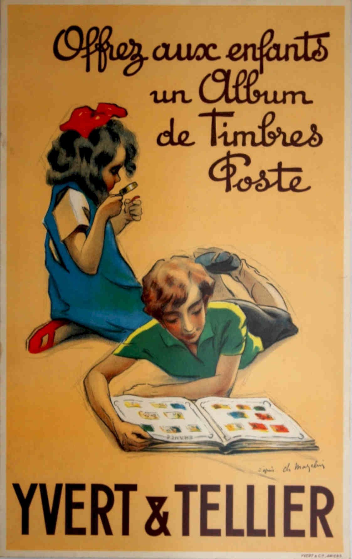 Stamp Album Yvert Vintage Retro Advert Poster A4 Photo Print