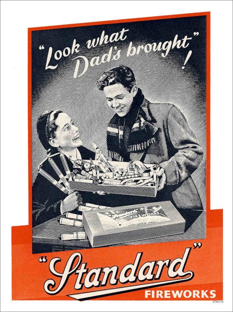 Standard Fireworks 1950s Vintage Retro Advert Poster A4 Photo Print