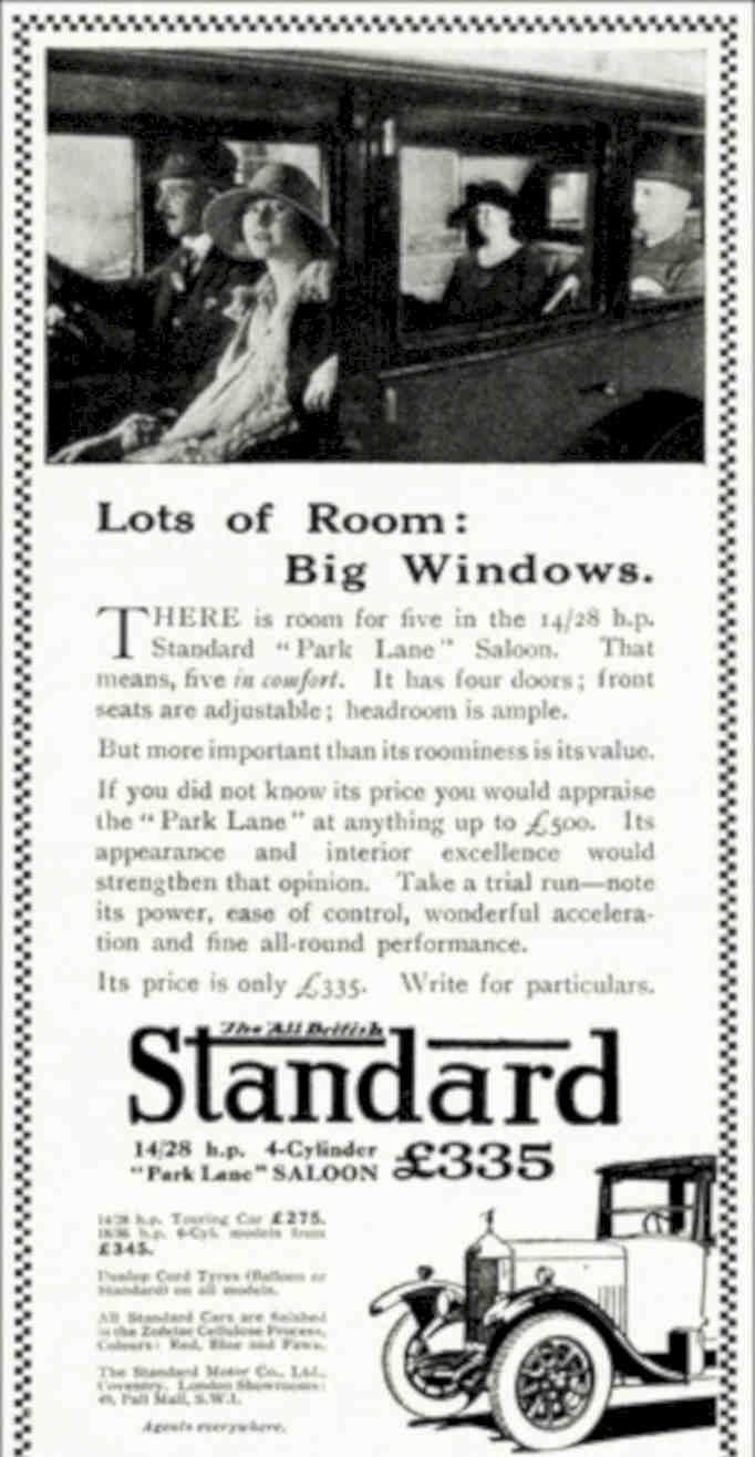 Standard Park Lane Vintage Retro Advert Poster A4 Photo Print
