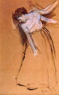 Standing with arms stretched bent to the side by Degas A4 Photo Print