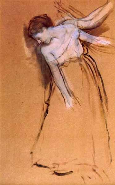 Standing with arms stretched bent to the side by Degas A4 Photo Print